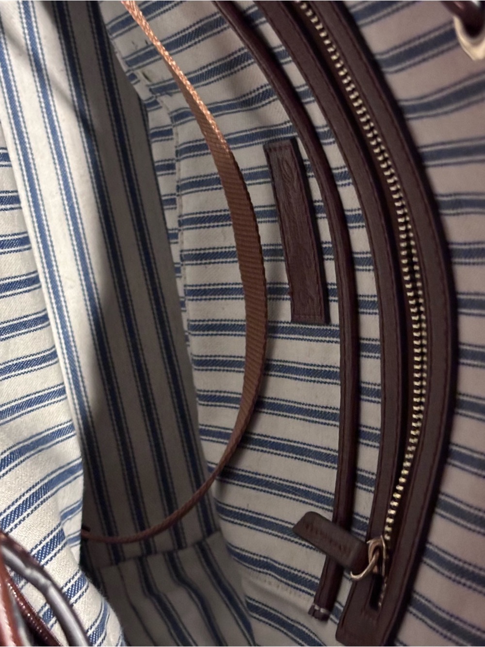 Dooney & Bourke saffiano Brown Leather Drawstring Bucket Bag - Picture 7 of 9